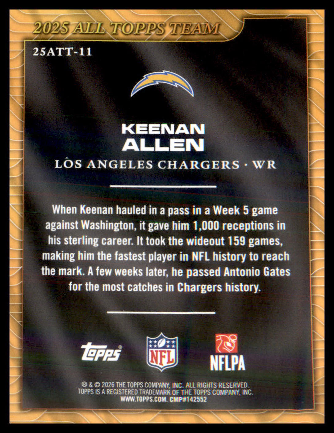 2026 Topps Flagship 2025 All Topps Team #25ATT-11 Keenan Allen