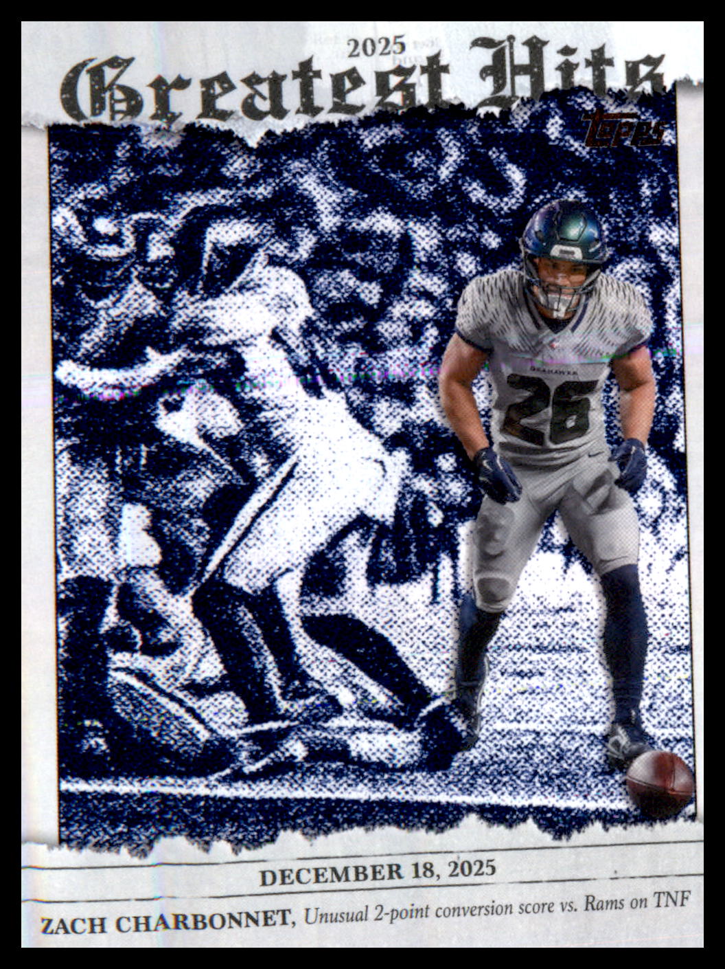 2026 Topps Flagship 2025 Greatest Hits #25GH-ZC Zach Charbonnet
