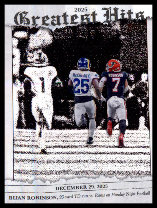 2026 Topps Flagship 2025 Greatest Hits #25GH-BR Bijan Robinson