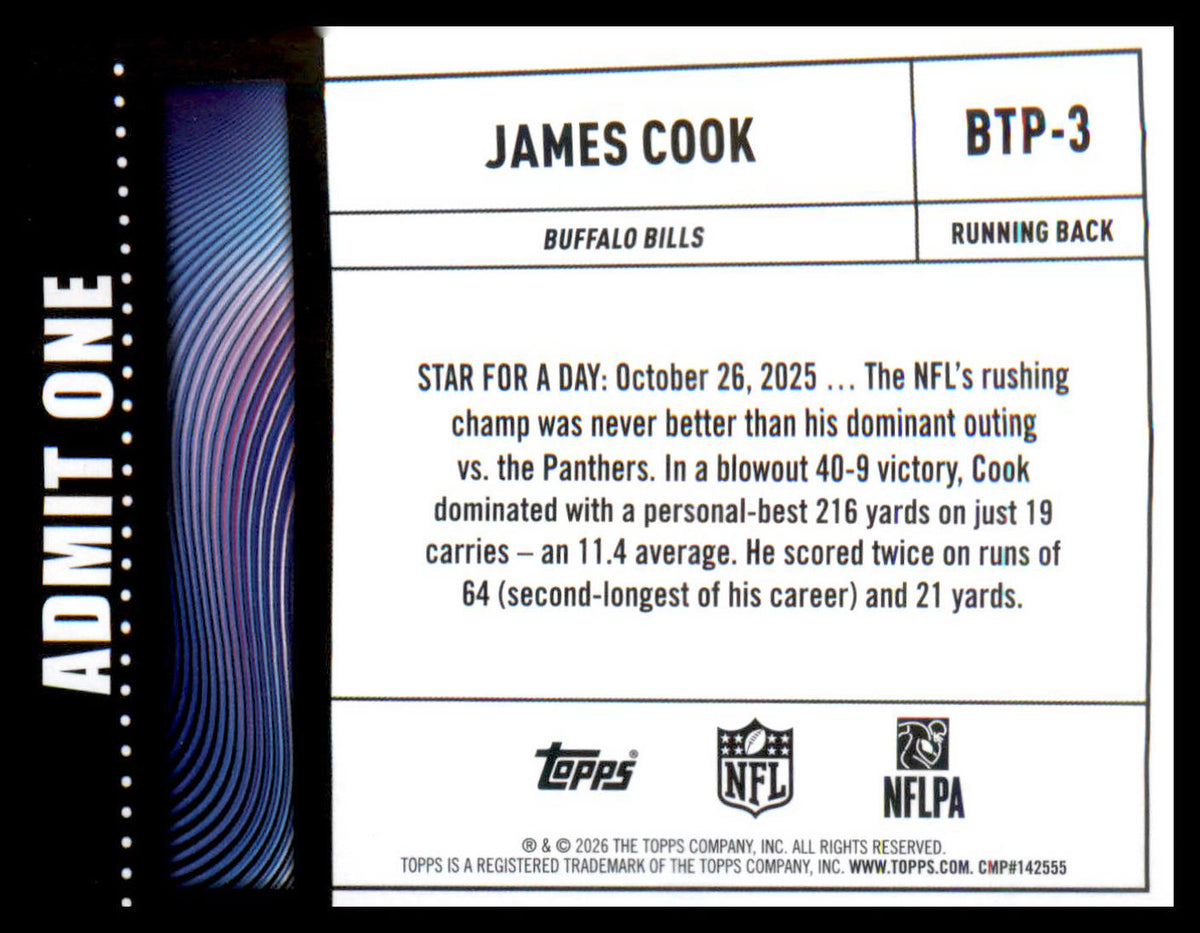 2026 Topps Flagship Big Ticket Players #BTP-3 James Cook