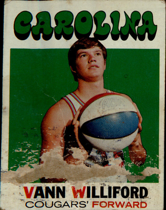 1971-72 Topps #229 Vann Williford Rookie Rookie - Veteran Sports Cards FL