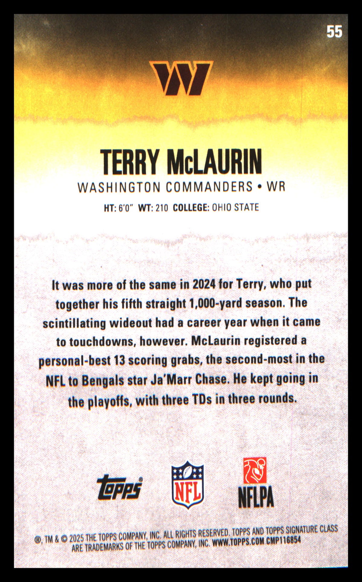 2025 Topps Signature Class #55 Terry McLaurin